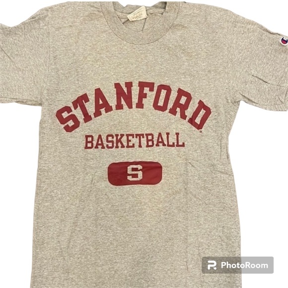 CHAMPION Stanford University Basketball Grey Short Sleeve Size Small - Picture 1 of 4